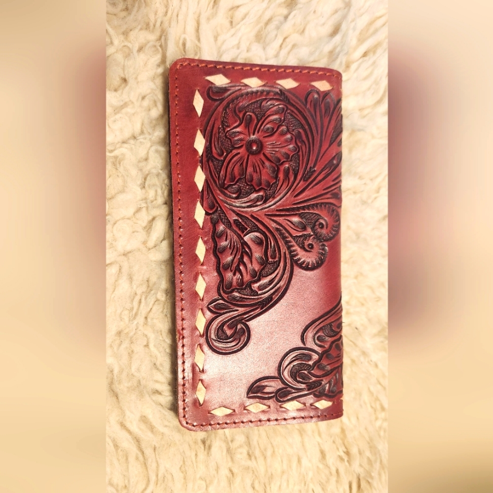 NWOT Tooled Leather Wallet Leather Works  San Antonio